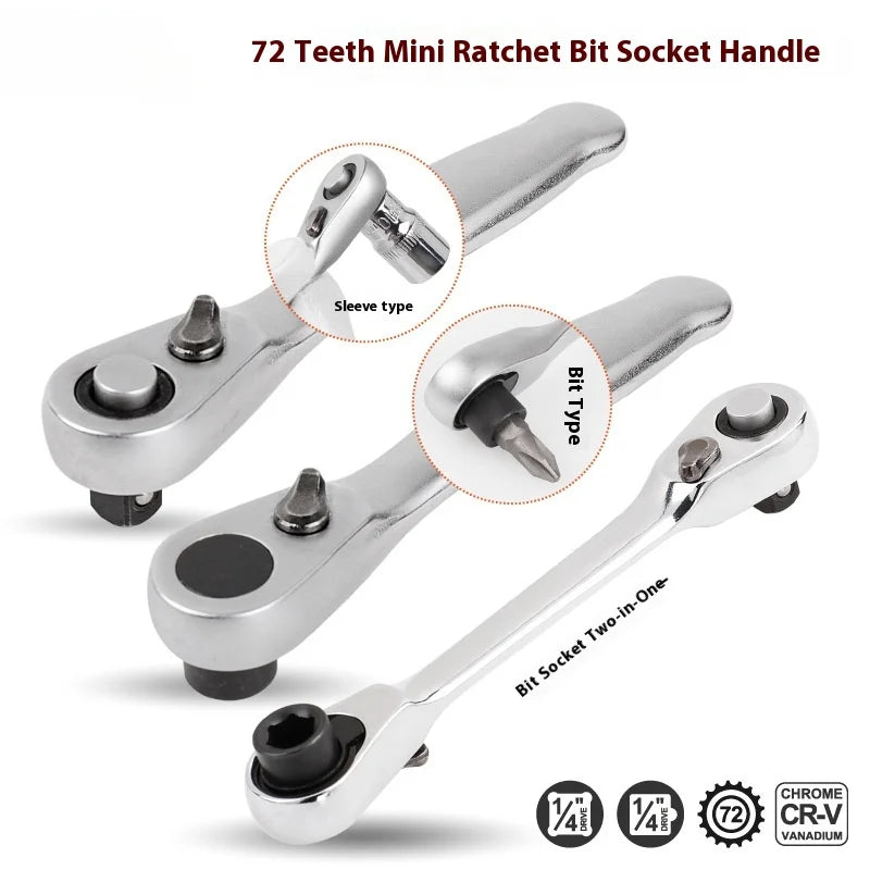 Quick Release Hex Head & Socket 1/4 inch Double Ended Ratchet tools  