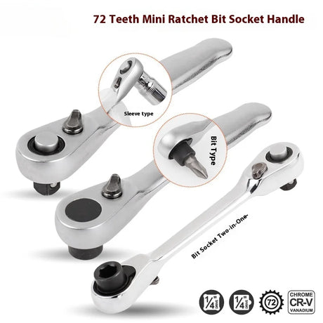 Quick Release Hex Head & Socket 1/4 inch Double Ended Ratchet tools  