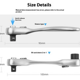 Quick Release Hex Head & Socket 1/4 inch Double Ended Ratchet tools  