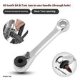60-tooth through-hole handle with 6.35 mm hex and 9 mm ring openings
