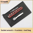 Socket handle set with nine sockets from 5 to 13 mm and a zip pouch