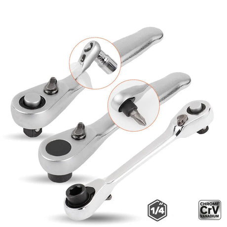 Quick Release Socket 1/4 inch Double Ended Ratchet tools  BushLine