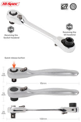 Quick Release Socket 1/4 inch Double Ended Ratchet tools  BushLine