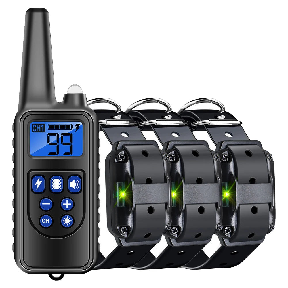 Rechargeable Dog Training & Anti-Bark Collar 800m Dog Stuff  