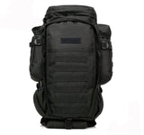 Rugged 70L Over Night Rifle Shovel Tool Camping Backpack Rifle Accesories BushLine Black