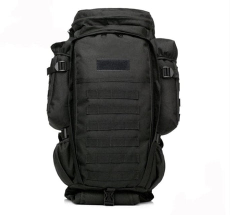 Rugged 70L Over Night Rifle Shovel Tool Camping Backpack Rifle Accesories BushLine Black