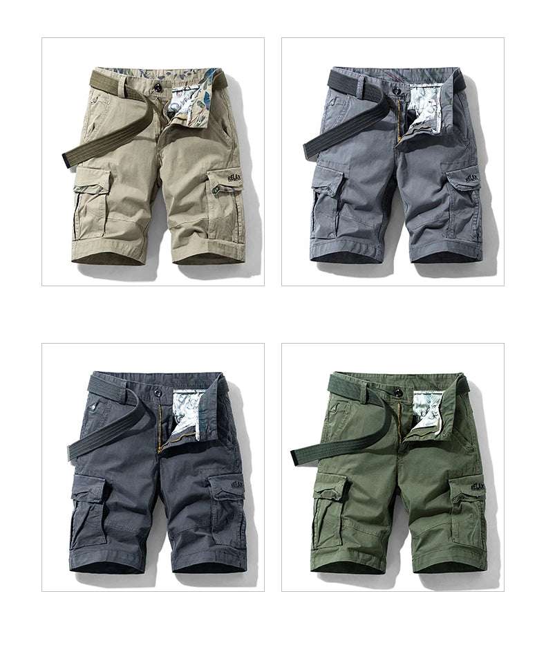 Rugged Men's Cotton Dress Casual Cargo Shorts Cargo Pants  