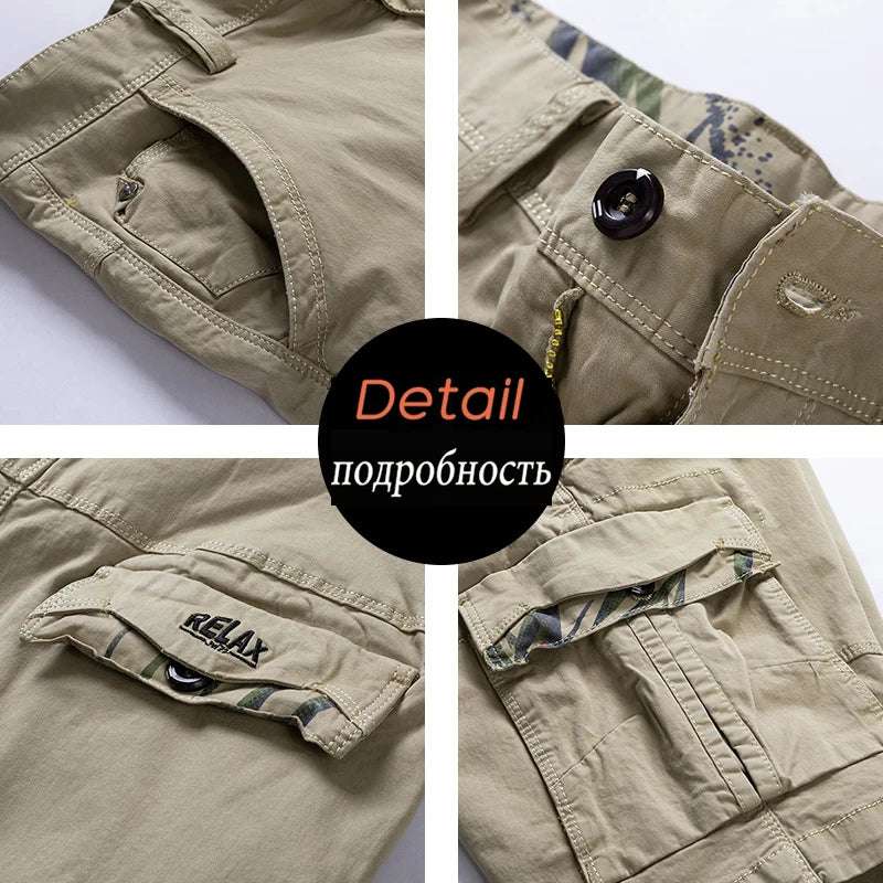 Rugged Men's Cotton Dress Casual Cargo Shorts Cargo Pants  
