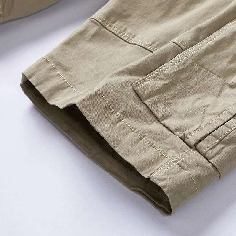 Rugged Men's Cotton Dress Casual Cargo Shorts Cargo Pants  