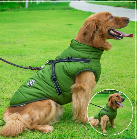 S-5XL Warm Winter Dog Coat Jacket With Harness Dog Stuff  