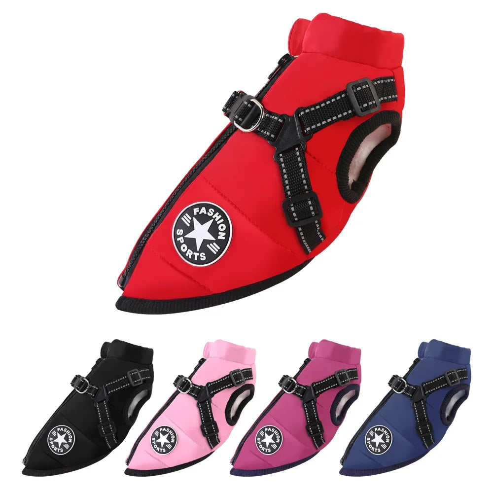 S-5XL Warm Winter Dog Coat Jacket With Harness Dog Stuff  BushLine
