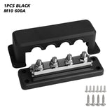 M10 4 Post Heavy Duty 24V 600 Amp Bus Bar electrical supplys BushLine M10-Black