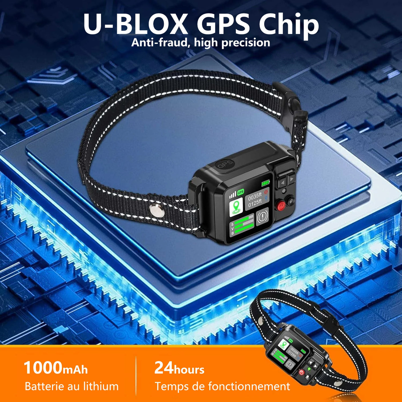 GPS Collar Wireless Dog Fencing Range 5-100mtrs
