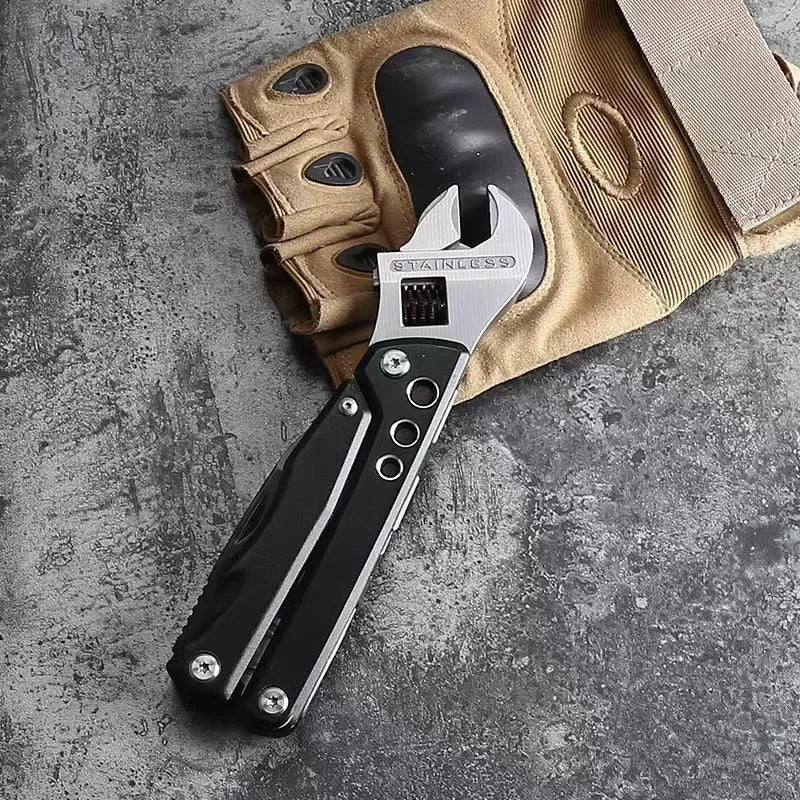 Adjustable Multi functional Wrench Folding Knife Pliers Screwdriver tools  BushLine