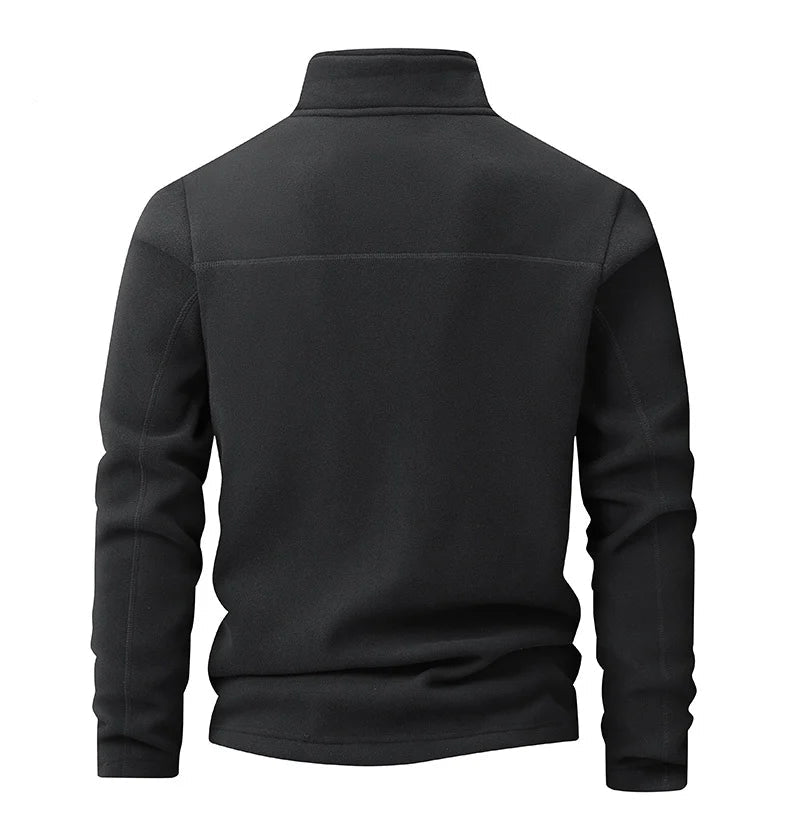 Polar Fleece Stand-up Collar Half-zipper L-9XL Large Size Outdoor Shirts & Tops BushLine Black 5XL 100-115KG