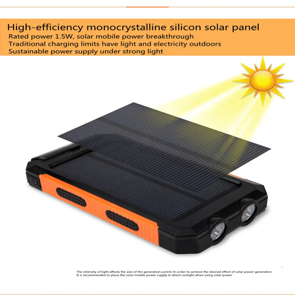 Powerful Waterproof Solar Power Bank 20000mAh solar power BushLine   