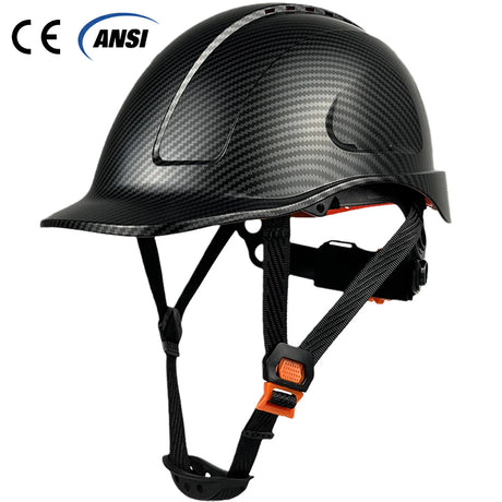 Carbon Fiber Color Work Safety Helmet CE EN397 Standard Hi-Vis & Safety BushLine 20X Matte Black Hat  