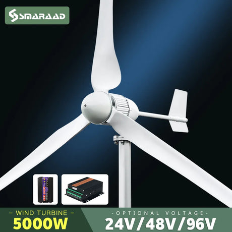 5000W & 2000W Horizontal M6 Wind Turbine Generator Wind Turbine BushLine 5KW Off Grid System 24V 