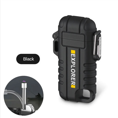 F37 Arc Plasma Waterproof Double Arc Lighter USB Rechargeable electrical supplys BushLine F37-Black