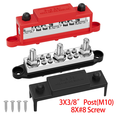 48V DC 400A Power Bus Bar M8 & M10 Set electrical supplys BushLine M10 4 Post 8 screw