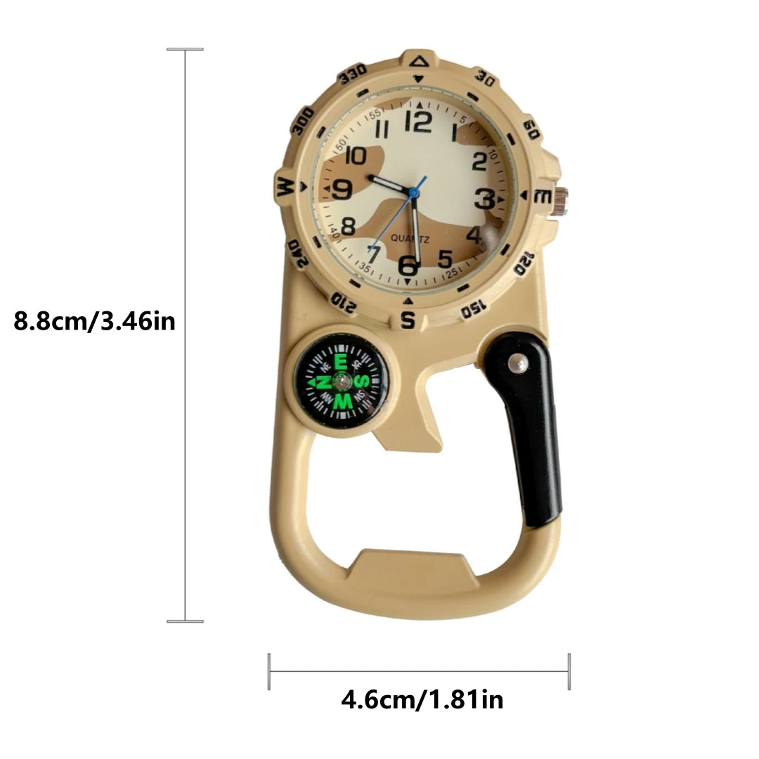 Versatile Carabineer Compass Watch Traditional Quartz Optics  BushLine