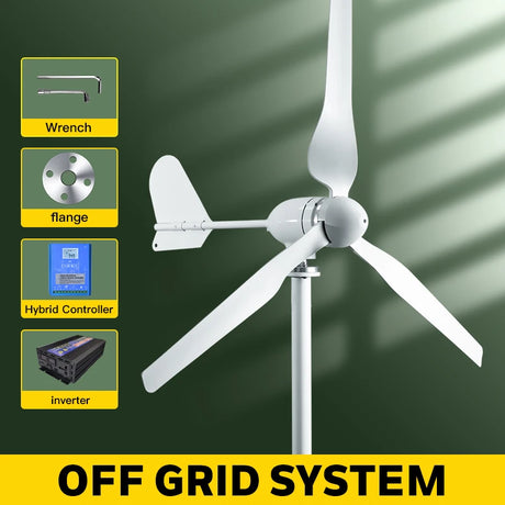 5000W & 2000W Horizontal M6 Wind Turbine Generator Wind Turbine BushLine 2KW Off Grid System 24V 