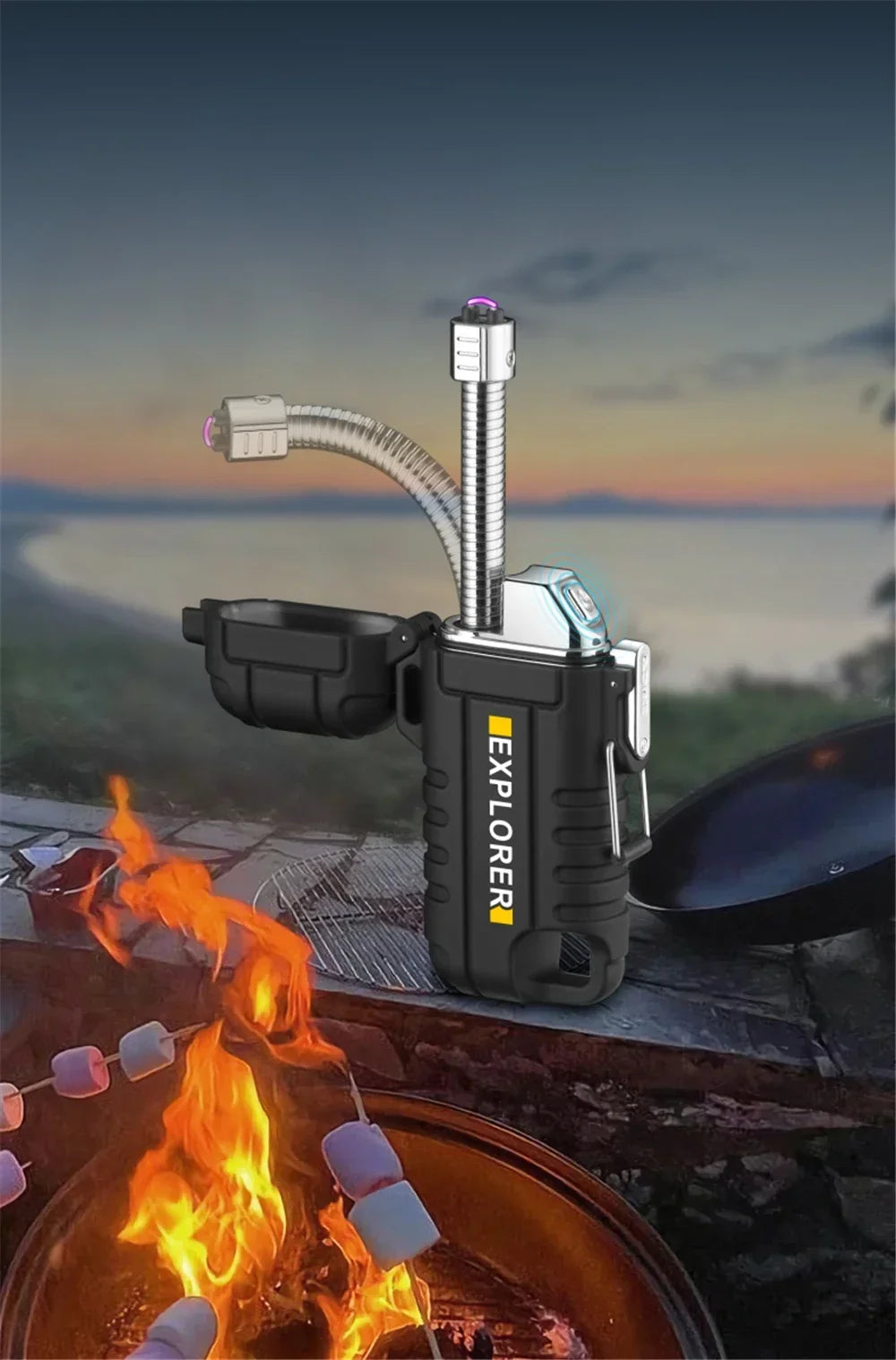 F37 Arc Plasma Waterproof Double Arc Lighter USB Rechargeable electrical supplys  BushLine