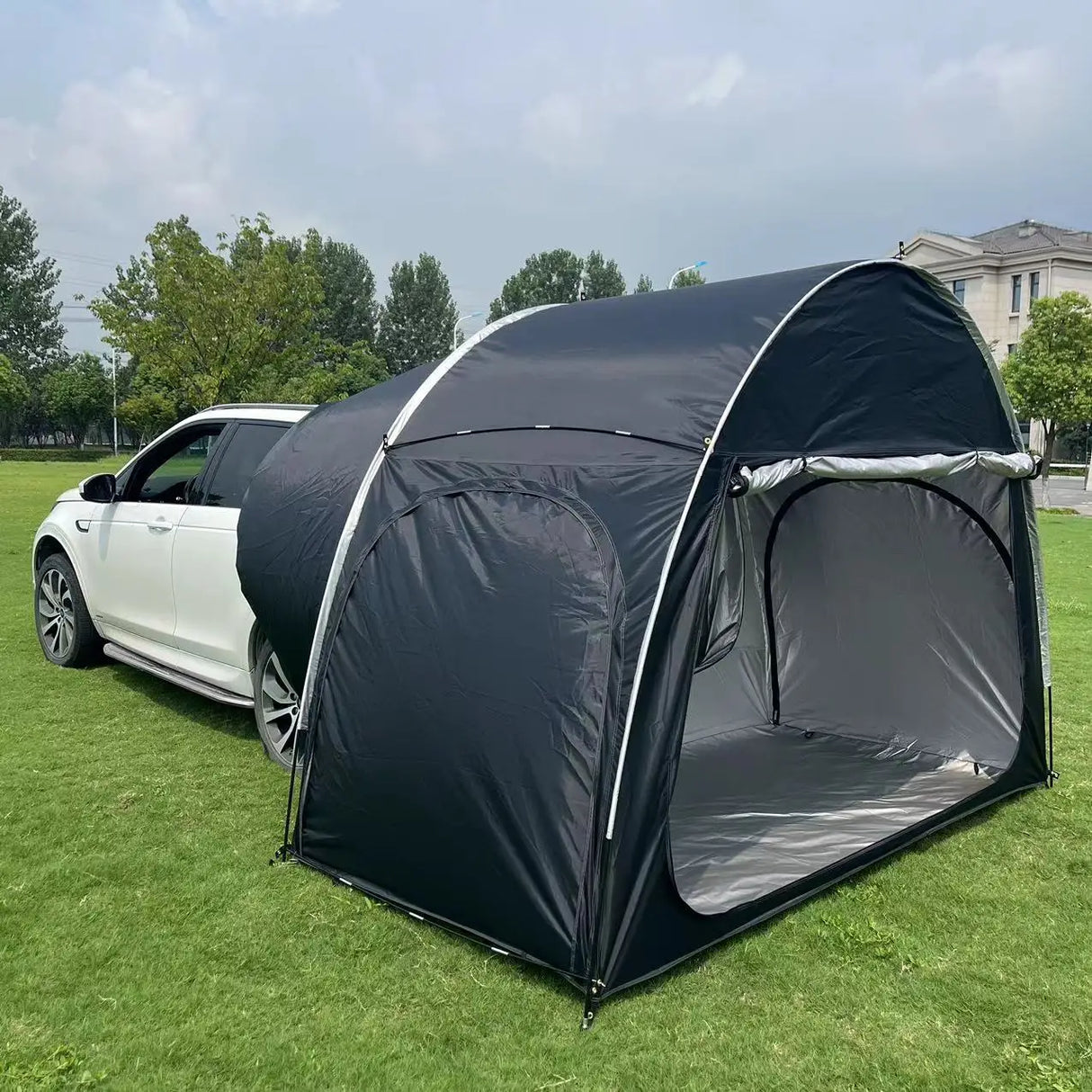 4x4 Car Trunk Canopy Tent Extension Rain & Sunshine-Proof Camping Equipment BushLine black