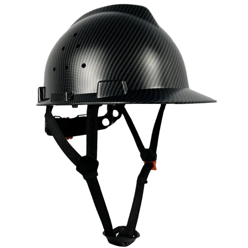Carbon Fiber Color Work Safety Helmet CE EN397 Standard Hi-Vis & Safety BushLine 98X M Black V Hat  