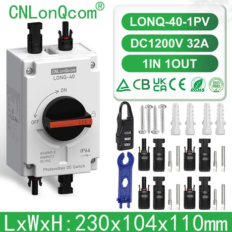 PV Solar Photovaltaic Disconnect Switch Isolator electrical supplys BushLine 1PV with Connectors