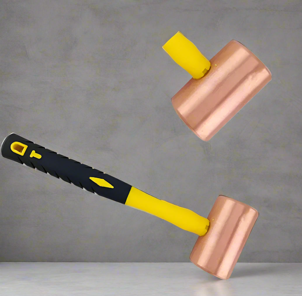 Pure Copper Hammer Cylindrical No Spark Rubber Handle Anti-slip tools  BushLine