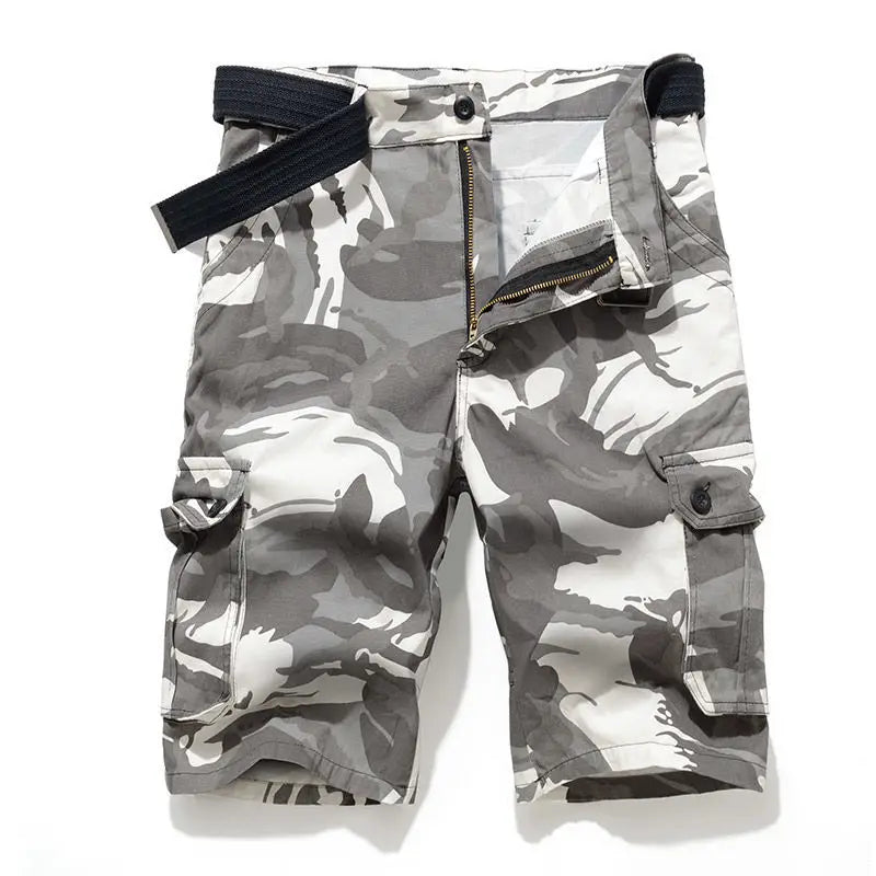 Cargo Shorts Military Big Sizes Street Fashion Casual Shorts Cargo Pants & Shorts BushLine White Camouflage 29 (45-50KG)