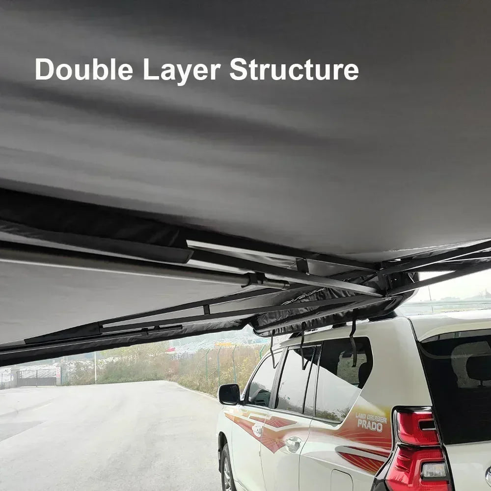 Underside of the deployed canopy, panel reading double layer structure