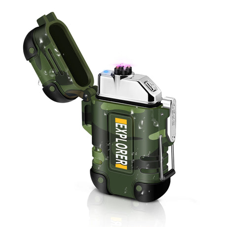 F37 Arc Plasma Waterproof Double Arc Lighter USB Rechargeable electrical supplys BushLine F17-camo