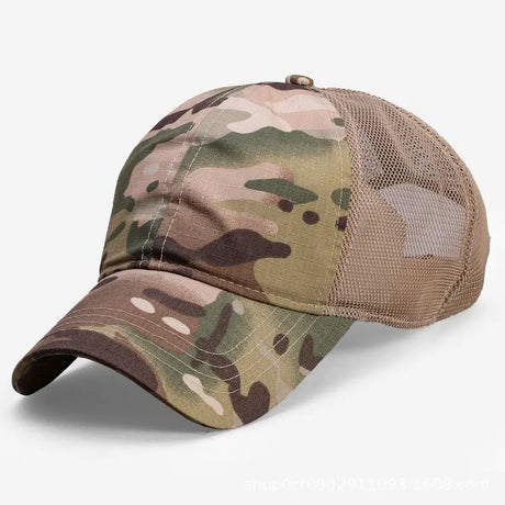 Outdoors light & thin Camo vented Caps tactical caps BushLine khaki green head 55-60cm 
