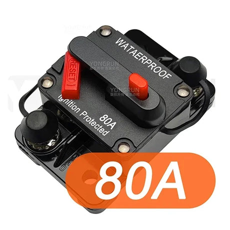 Circuit Breaker Fuse 20A to 300A Manual Reset Waterproof 12V 48V electrical supplys BushLine Type A-80A