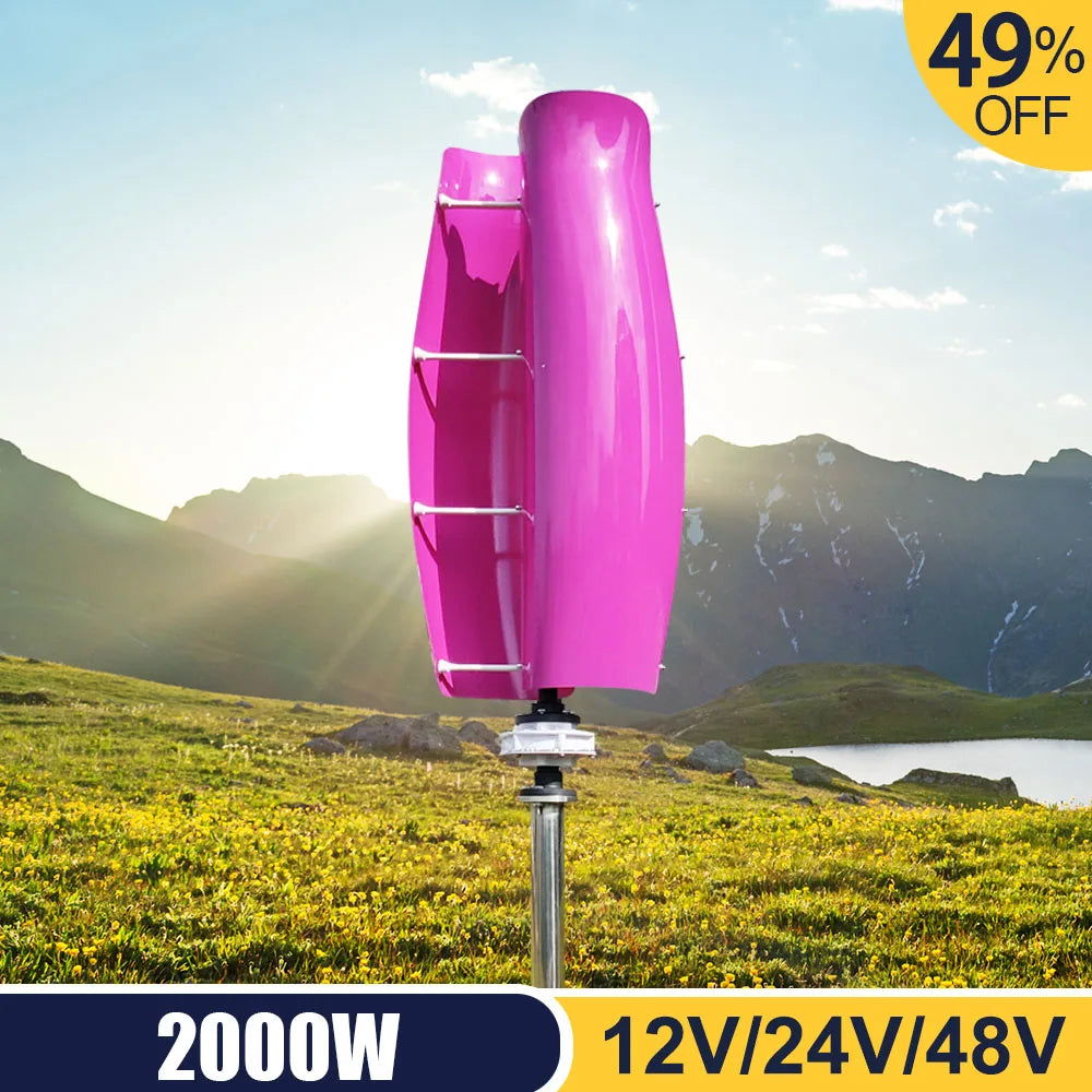 ST-2000W VERTICAL AXIS WIND TURBINE 12V 24V 48V Wind Power BushLine   