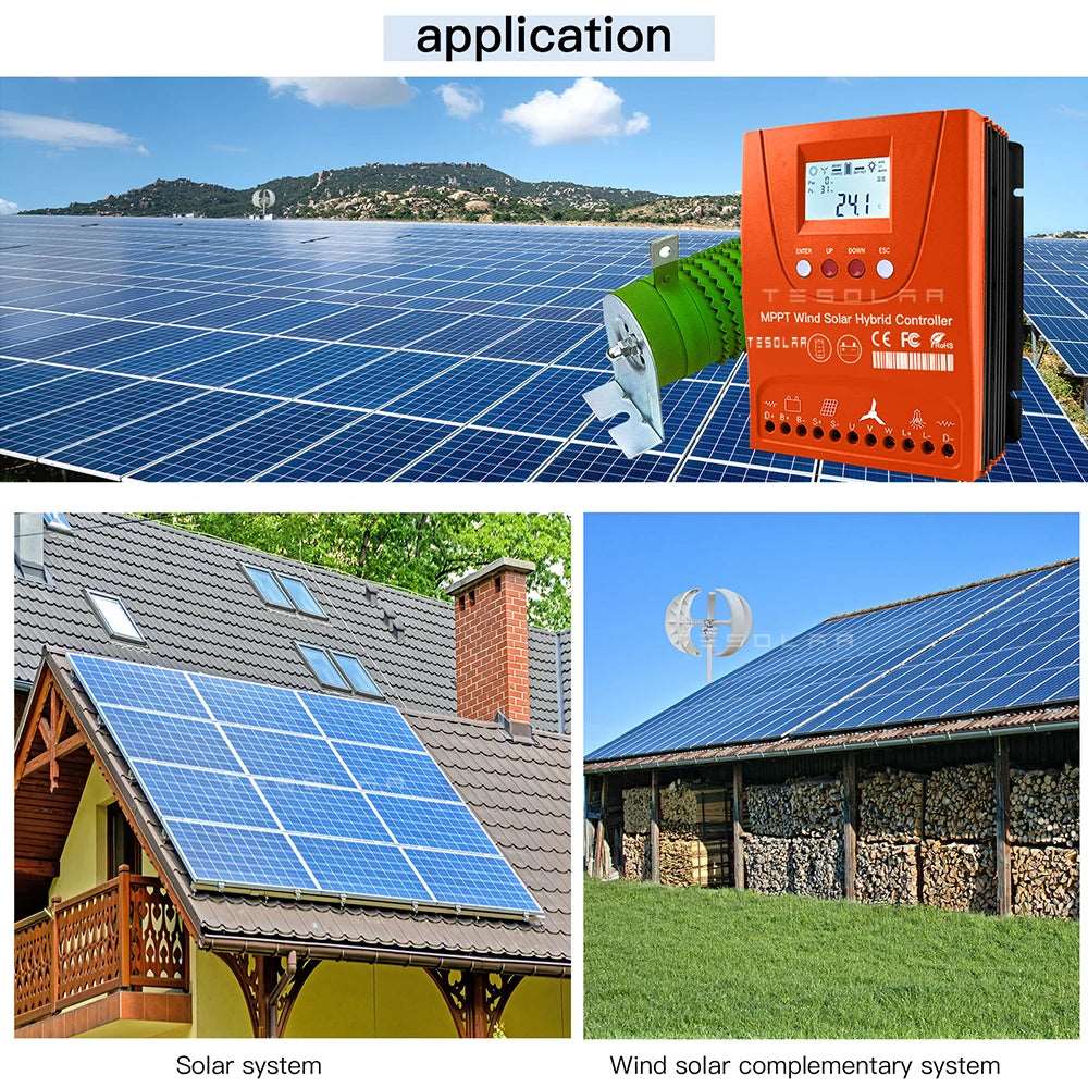 1200W to 3000W Hybrid Wind Solar Controller power control unit BushLine Wind1500W Solar1500W Auto 24V 48V 