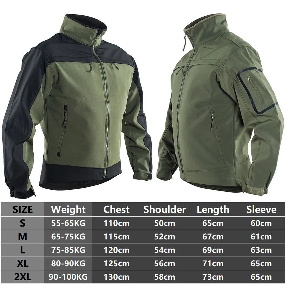Tactical Fleece Jacket Waterproof Softshell Windbreaker Jackets BushLine   