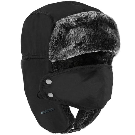 Winter Warm & Windproof Mask Pilot Hat Wool Beany Thermal & Wool Beanies BushLine Black  