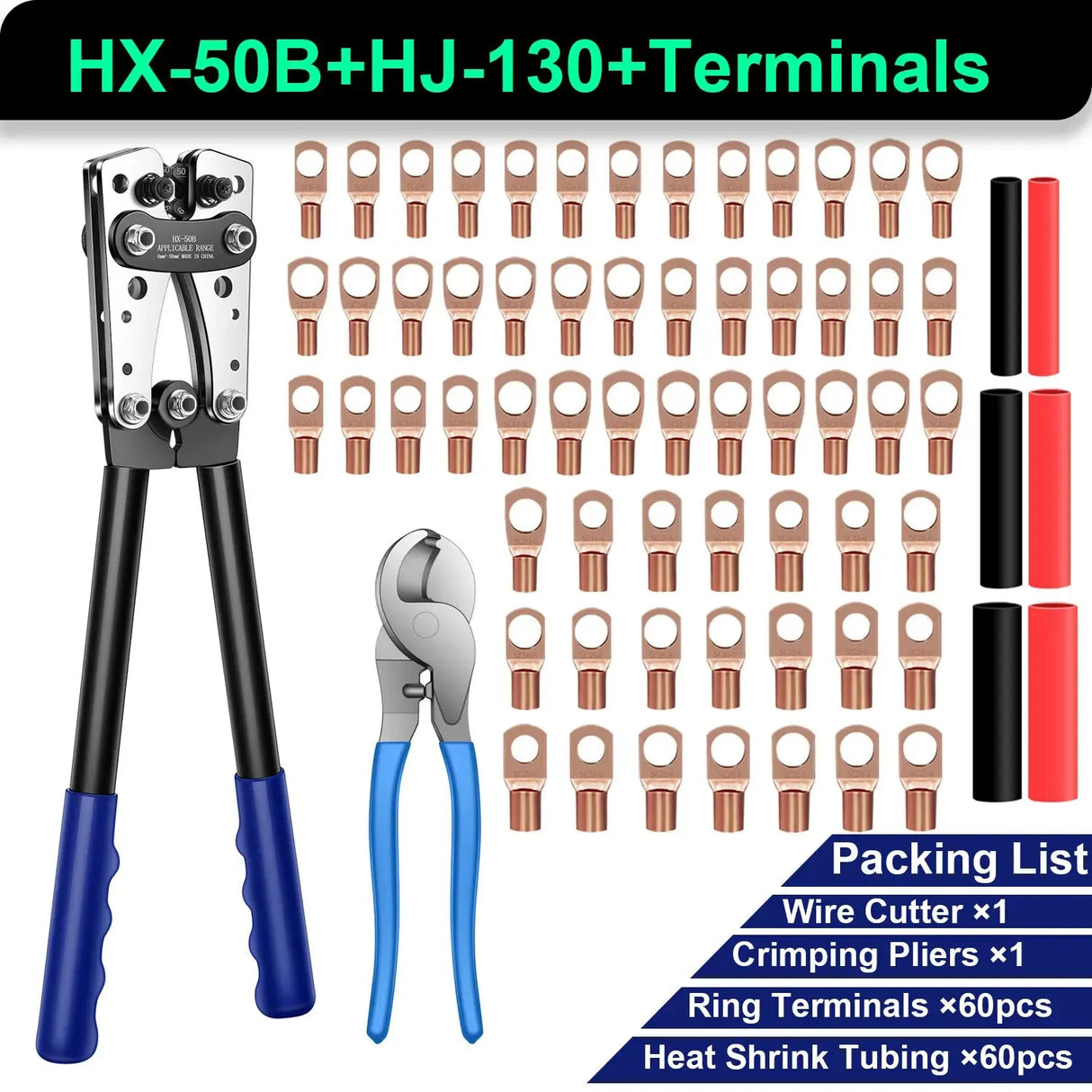 6-50mm Cable Lug Crimping Tool Terminal Crimper electrical supplys BushLine Crinmper Kit