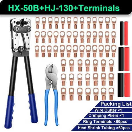6-50mm Cable Lug Crimping Tool Terminal Crimper electrical supplys BushLine Crinmper Kit
