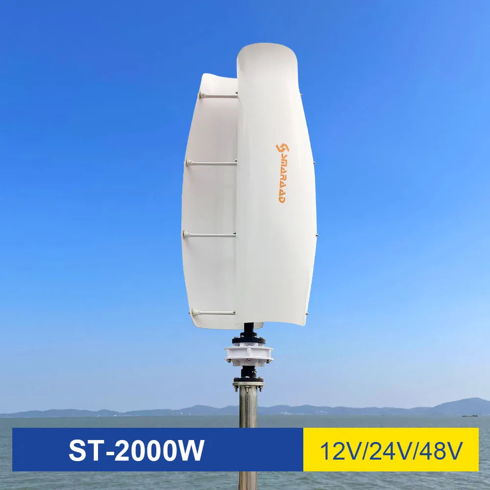 ST-2000W VERTICAL AXIS WIND TURBINE 12V 24V 48V Wind Power BushLine   