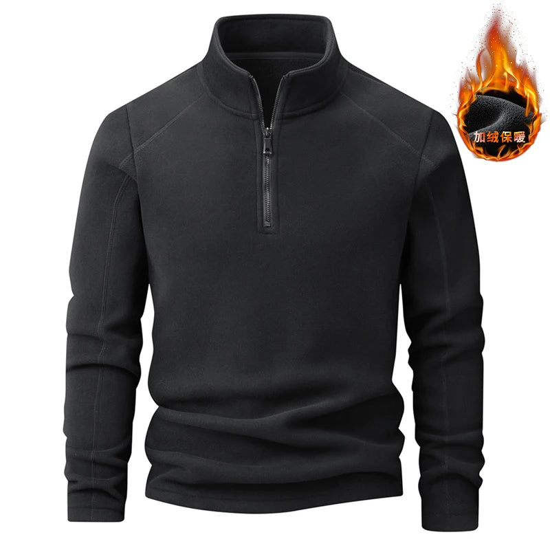 Polar Fleece Stand-up Collar Half-zipper L-9XL Large Size Outdoor Shirts & Tops  BushLine