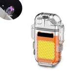 F37 Arc Plasma Waterproof Double Arc Lighter USB Rechargeable electrical supplys BushLine F33-orange
