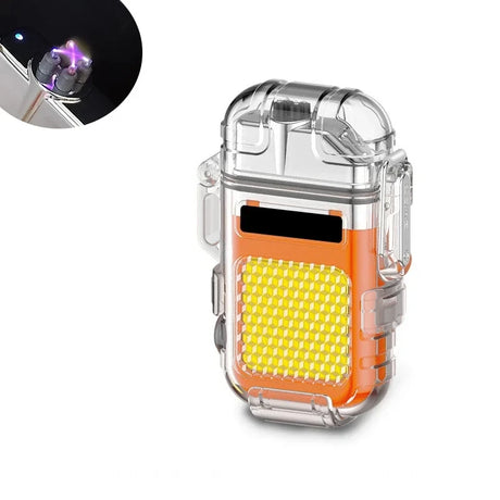 F37 Arc Plasma Waterproof Double Arc Lighter USB Rechargeable electrical supplys BushLine F33-orange