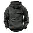 Hoodie Sweatshirt Half Zip with Pockets Solid Color Hoody outdoor equipment BushLine Gray XL