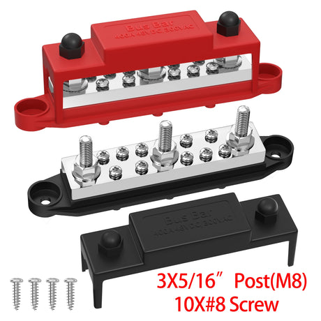 48V DC 400A Power Bus Bar M8 & M10 Set electrical supplys BushLine M8 3 Post 10 scew