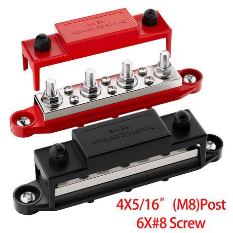48V DC 400A Power Bus Bar M8 & M10 Set electrical supplys BushLine M8 4 Post 6 screw