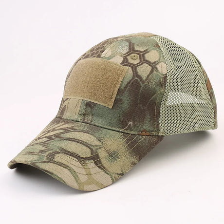 Unisex Tactical Breathable Half Mesh Cap 12 Designs tactical hats BushLine Jungle Python  